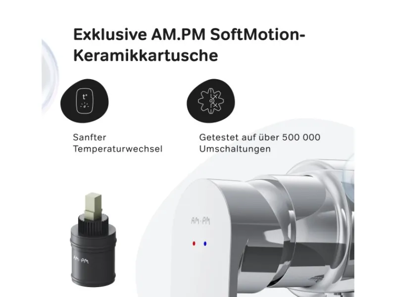 AM.PM Einhebel Duscharmatur Brausearmatur aus Messing Brausebatterie Flash FNA20000 Chrom< Einhebelmischer