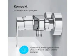 AM.PM Einhebel Duscharmatur Brausearmatur aus Messing Brausebatterie Flash FNA20000 Chrom< Einhebelmischer