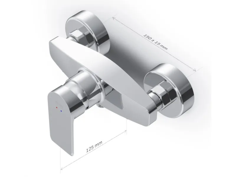 AM.PM Einhebel Duscharmatur Brausearmatur aus Messing Brausebatterie Flash FNA20000 Chrom< Einhebelmischer