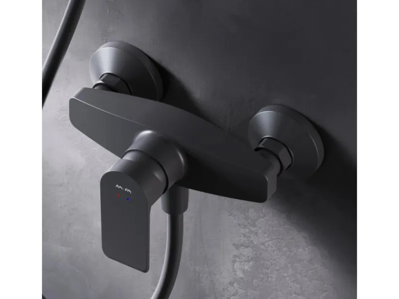 Einhebelmischer<AM.PM Einhebel Duscharmatur Brausearmatur aus Messing Brausebatterie Flash FNA20022 Schwarz