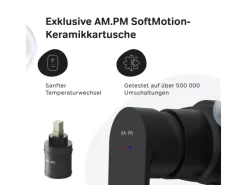 Einhebelmischer<AM.PM Einhebel Duscharmatur Brausearmatur aus Messing Brausebatterie Flash FNA20022 Schwarz