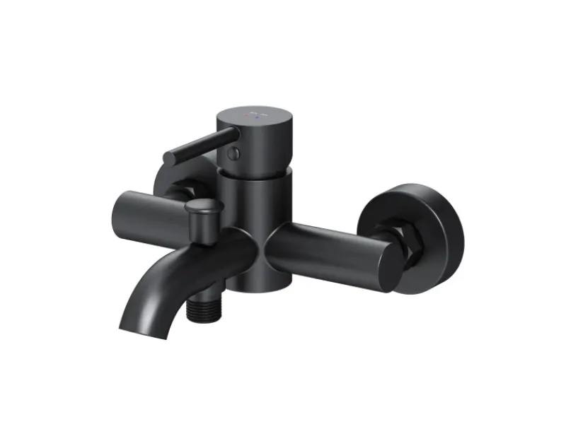 Einhebelmischer<AM.PM Einhebel Wannenarmatur Brausearmatur Spike Aufputz FPA10022 Schwarz