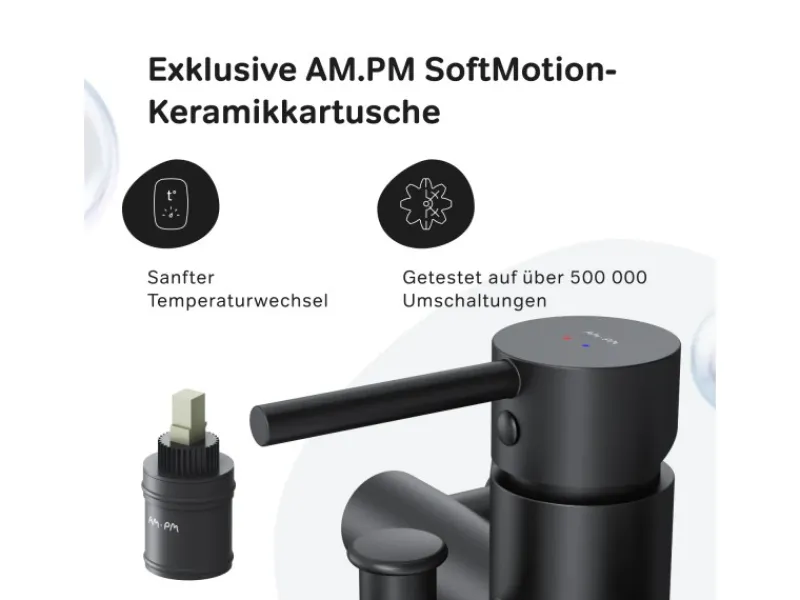 Einhebelmischer<AM.PM Einhebel Wannenarmatur Brausearmatur Spike Aufputz FPA10022 Schwarz