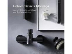 Einhebelmischer<AM.PM Einhebel Wannenarmatur Brausearmatur Spike Aufputz FPA10022 Schwarz
