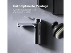 Einhebelmischer<AM.PM Einhebel Waschtischarmatur Hit Wasserhahn Bad aus Messing FTA02800 Chrom