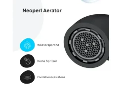 AM.PM Einhebel Waschtischarmatur Spike Wasserhahn Bad aus Messing FPA92022 Schwarz< Einhebelmischer