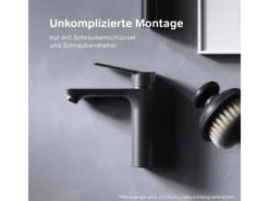 AM.PM Einhebel Waschtischarmatur Hit Wasserhahn Bad aus Messing FTA02822 Schwarz< Einhebelmischer