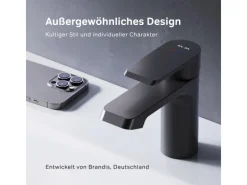 Outlet AM.PM Einhebel Waschtischarmatur Flash Wasserhahn Bad aus Messing FNA02122 Schwarz
