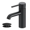 Einhebelmischer<AM.PM Einhebel Waschtischarmatur Spike Wasserhahn Bad mit Klick Ablaufgarnitur FPA82122 Schwarz