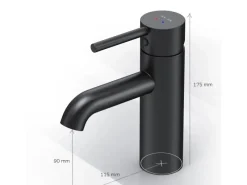 Einhebelmischer<AM.PM Einhebel Waschtischarmatur Spike Wasserhahn Bad mit Klick Ablaufgarnitur FPA82122 Schwarz