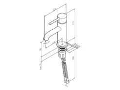 Einhebelmischer<AM.PM Einhebel Waschtischarmatur Spike Wasserhahn Bad aus Messing FPA02122 Schwarz