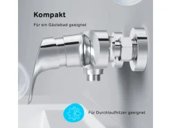 AM.PM Einhebel-Duscharmatur Like Brausearmatur aus Messing, Brausebatterie, Wasserhahn Bad FLA20000 Chrom< Einhebelmischer