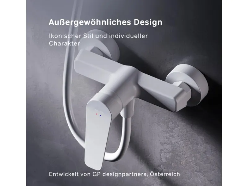 Hot AM.PM Einhebel-Duscharmatur Gem Brausearmatur aus Messing, Brausebatterie Wasserhahn Bad FTA20033 Weiß