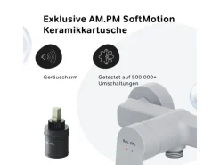 Hot AM.PM Einhebel-Duscharmatur Gem Brausearmatur aus Messing, Brausebatterie Wasserhahn Bad FTA20033 Weiß