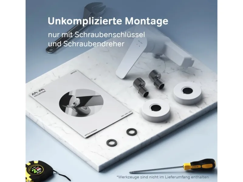 Hot AM.PM Einhebel-Duscharmatur Gem Brausearmatur aus Messing, Brausebatterie Wasserhahn Bad FTA20033 Weiß
