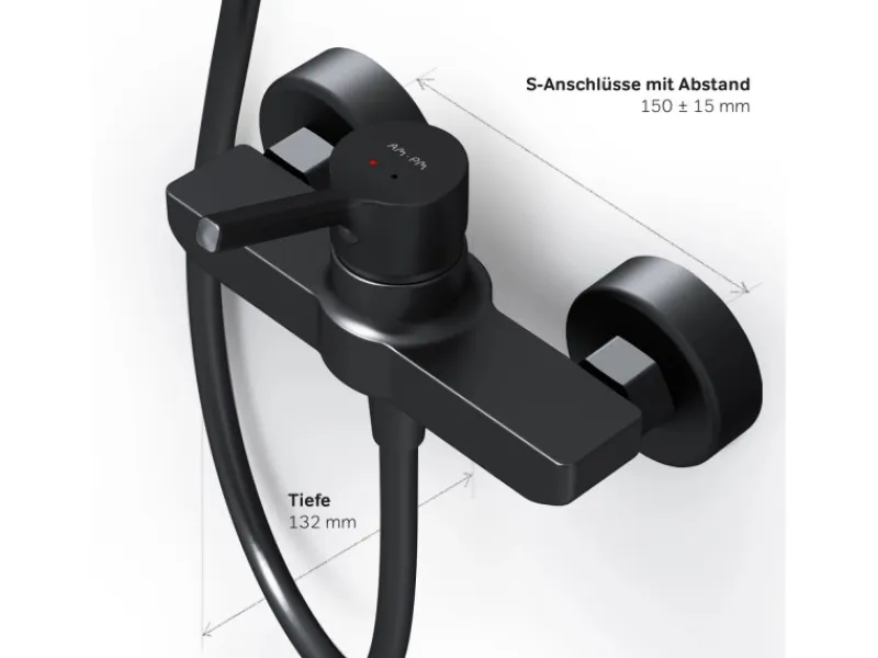 AM.PM Einhebel-Duscharmatur X-Joy S Brausearmatur aus Messing, Brausebatterie Wasserhahn Bad FXB20022< Einhebelmischer
