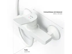 New AM.PM Einhebel-Duscharmatur Hit Brausearmatur aus Messing, Mischbatterie Brausebatterie Wasserhahn Bad FXA20033 Weiß