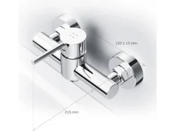 AM.PM Einhebel-Duscharmatur Spike Brausearmatur aus Messing, Brausebatterie Wasserhahn Bad FPA20000 Chrom< Einhebelmischer