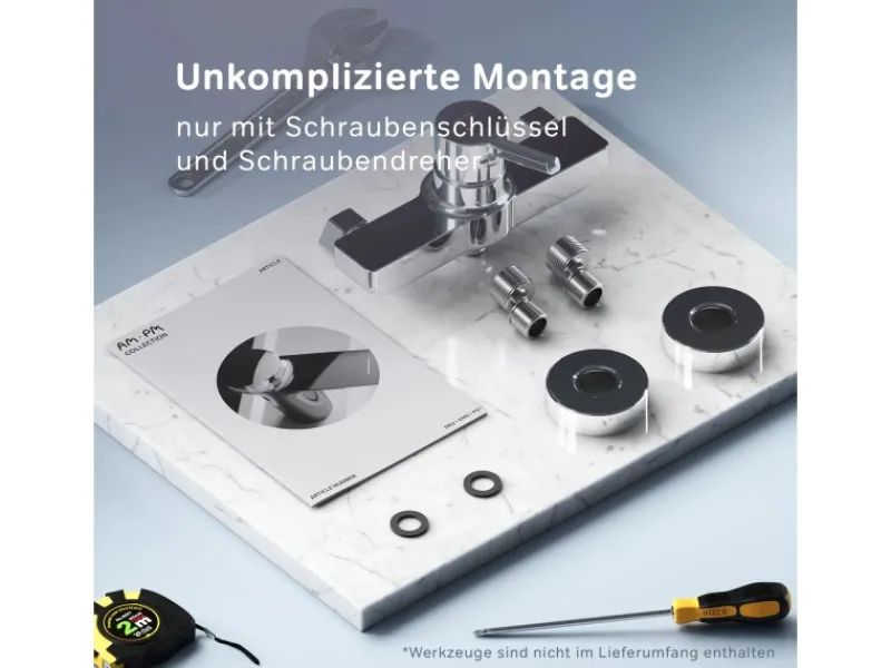 AM.PM Einhebel-Duscharmatur X-Joy S Brausearmatur aus Messing, Brausebatterie Wasserhahn Bad FXB20000 < Einhebelmischer