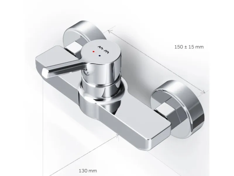 AM.PM Einhebel-Duscharmatur X-Joy S Brausearmatur aus Messing, Brausebatterie Wasserhahn Bad FXB20000 < Einhebelmischer