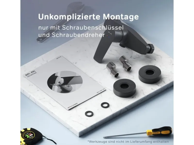 Einhebelmischer<AM.PM Einhebel-Duscharmatur Gem Brausearmatur aus Messing, Brausebatterie, Wasserhahn Bad FGA20022