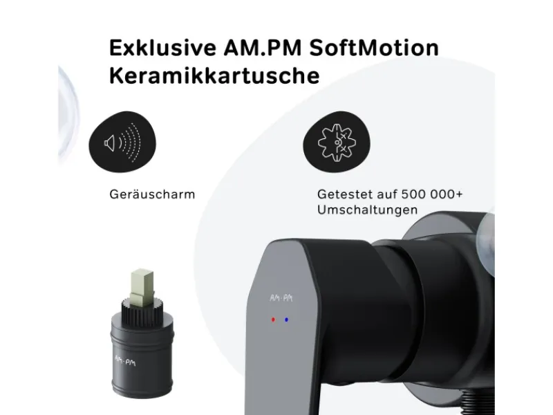 Einhebelmischer<AM.PM Einhebel-Duscharmatur Gem Brausearmatur aus Messing, Brausebatterie, Wasserhahn Bad FGA20022