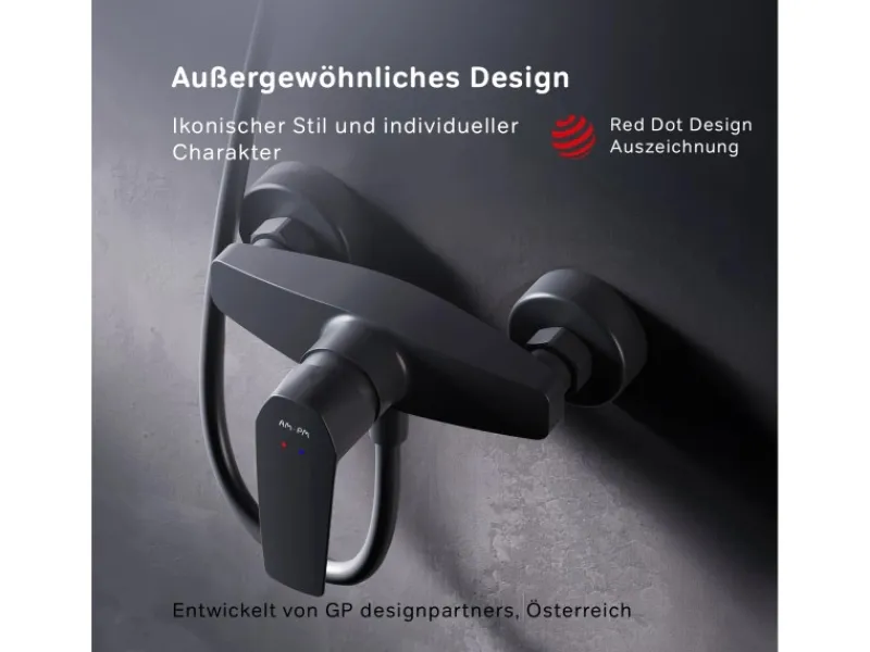 Einhebelmischer<AM.PM Einhebel-Duscharmatur Gem Brausearmatur aus Messing, Brausebatterie, Wasserhahn Bad FGA20022