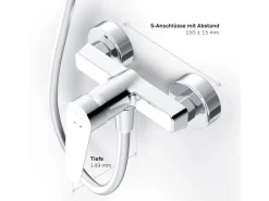 Discount AM.PM Einhebel-Duscharmatur Hit Brausearmatur aus Messing, Brausebatterie Wasserhahn Bad FTA20000 Chrom