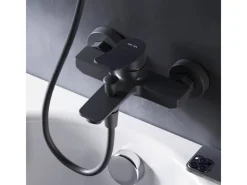 AM.PM Einhebel-Wannenarmatur / Brausearmatur,  Wasserhahn Bad, Wannenbatterie FXA10022 X-Joy Aufputz Schwarz