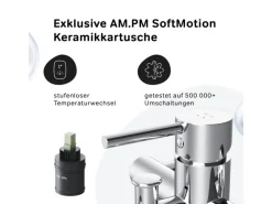 New AM.PM Einhebel-Wannenarmatur / Brausearmatur,  Wasserhahn Bad, Wannenbatterie FPA10000 Spike Aufputz Chrom