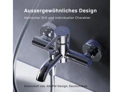 New AM.PM Einhebel-Wannenarmatur / Brausearmatur,  Wasserhahn Bad, Wannenbatterie FPA10000 Spike Aufputz Chrom