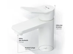 Online AM.PM Einhebel-Waschtischarmatur X-Joy Wasserhahn Bad aus Messing, Waschbecken Armatur, Mischbatterie FXA02133 Weiß