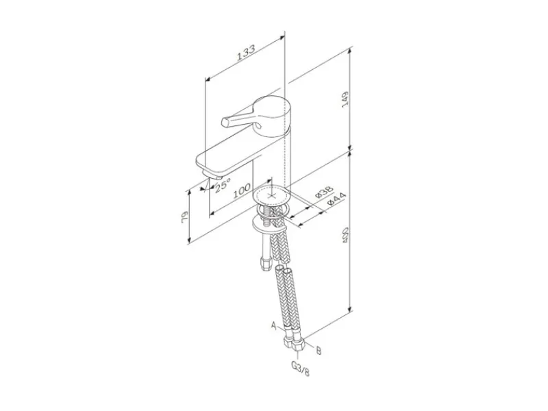 AM.PM Einhebel-Waschtischarmatur X-Joy S Wasserhahn Bad aus Messing, Waschbecken Armatur, Mischbatterie FXB02122< Einhebelmischer