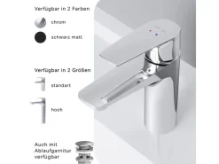 AM.PM Einhebel-Waschtischarmatur Gem Wasserhahn Bad aus Messing, Mischbatterie FGA02100< Einhebelmischer