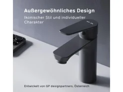 Einhebelmischer<AM.PM Einhebel-Waschtischarmatur Hit Wasserhahn Bad FTA02122 Schwarz