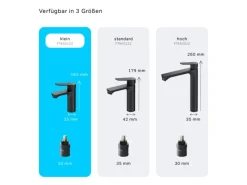Einhebelmischer<AM.PM Einhebel-Waschtischarmatur Hit Wasserhahn Bad FTA02122 Schwarz