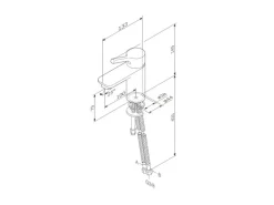 Einhebelmischer<AM.PM Einhebel-Waschtischarmatur X-Joy S Wasserhahn Bad aus Messing, Waschbecken Armatur, Mischbatterie FXB02133