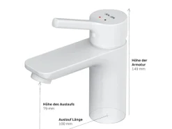 Einhebelmischer<AM.PM Einhebel-Waschtischarmatur X-Joy S Wasserhahn Bad aus Messing, Waschbecken Armatur, Mischbatterie FXB02133