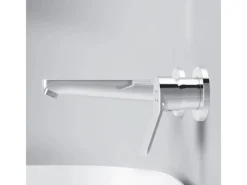 Einhebelmischer<AM.PM Einhebel-Waschtischarmatur Wandmontage X-Joy Wasserhahn Bad, Mischbatterie FXA72600 Chrom