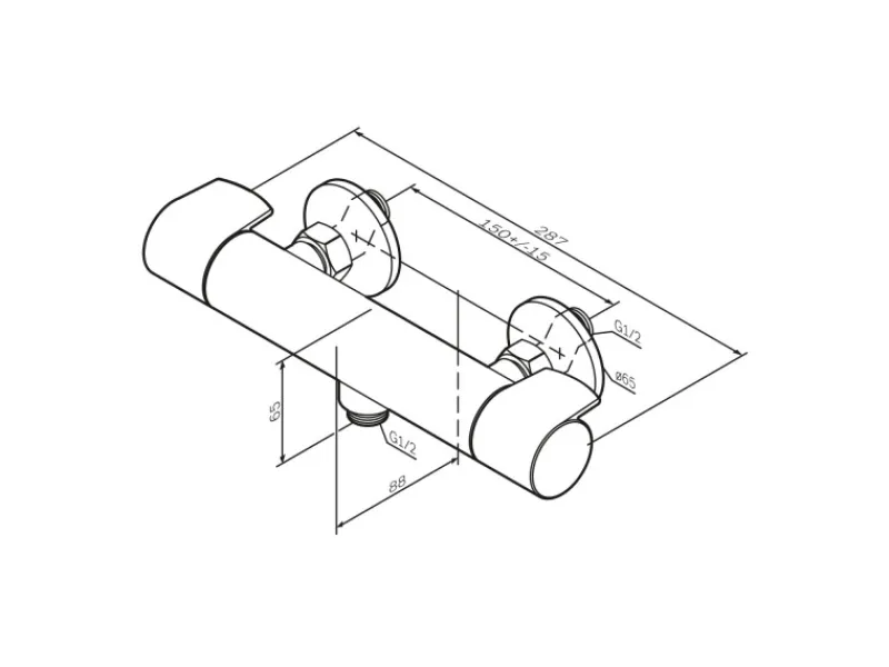 AM.PM Thermostat Duscharmatur X-Joy Brausearmatur aus Messing, Mischbatterie, Duschthermostat FXA40000< Einhebelmischer