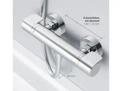 AM.PM Thermostat Duscharmatur X-Joy Brausearmatur aus Messing, Mischbatterie, Duschthermostat FXA40000< Einhebelmischer
