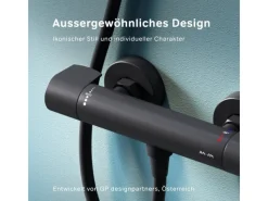 Discount AM.PM Thermostat Duscharmatur X-Joy Brausearmatur aus Messing, Mischbatterie Duschthermostat FXA40022 Schwarz