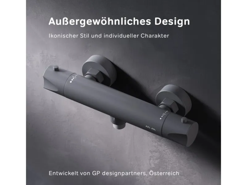 Sale AM.PM Thermostat Duscharmatur Hit Brausearmatur aus Messing, Mischbatterie, Duschthermostat FTA40022 Schwarz