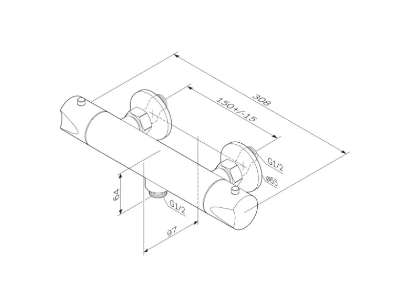 Sale AM.PM Thermostat Duscharmatur Hit Brausearmatur aus Messing, Mischbatterie, Duschthermostat FTA40022 Schwarz