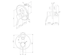 Einhebelmischer<AM.PM Wannen Einhand-Mischbatterie Unterputz Wandthermostat, Thermostat Mischbatterie Dusche X-Joy S FXB45000