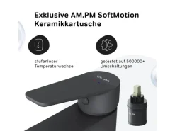 Einhebelmischer<AM.PM Waschtischarmatur Hoch mit Klick-Ablaufgarnitur Hit Wasserhahn Bad, Mischbatterie FTA92222