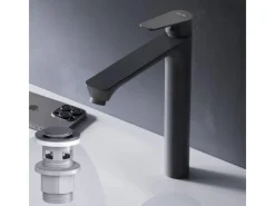Einhebelmischer<AM.PM Waschtischarmatur Hoch mit Klick-Ablaufgarnitur Hit Wasserhahn Bad, Mischbatterie FTA92222