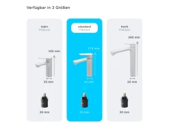 Discount AM.PM Waschtischarmatur mit Klick-Ablaufgarnitur Hit M-Größe, Waschbecken Armatur, Mischbatterie FTA82233 Weiß