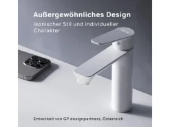Discount AM.PM Waschtischarmatur mit Klick-Ablaufgarnitur Hit M-Größe, Waschbecken Armatur, Mischbatterie FTA82233 Weiß