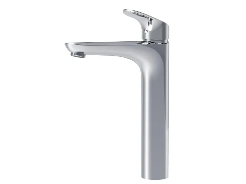 AM.PM Waschtischarmatur mit hohem Auslauf Like Wasserhahn Bad aus Messing, Mischbatterie FLA92000 Chrom< Einhebelmischer